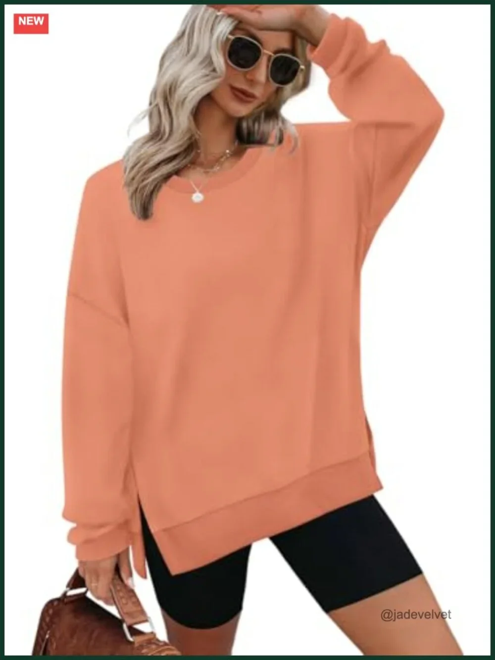 Oversized Pullover Sweatshirt Casual Crewneck Long Sleeve Comfy Top